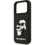 Karl Lagerfeld 3D Rubber Karl and Choupette kryt pre iPhone 17 Pro - čierny