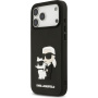 Karl Lagerfeld 3D Rubber Karl and Choupette kryt pre iPhone 17 Pro Max - čierny