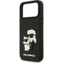 Karl Lagerfeld 3D Rubber Karl and Choupette kryt pre iPhone 17 Pro Max - čierny