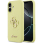 Guess 4G Metal Logo silikónový kryt pre iPhone 17 - neónovo žltý