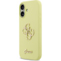 Guess 4G Metal Logo silikónový kryt pre iPhone 17 - neónovo žltý