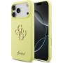 Guess 4G Metal Logo silikónový kryt pre iPhone 17 Pro Max - neónovo žltý