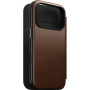 Nomad Modern Leather Folio flipové puzdro s MagSafe pre iPhone 17 Pro - hnedé
