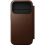 Nomad Modern Leather Folio flipové puzdro s MagSafe pre iPhone 17 Pro - hnedé