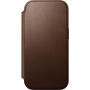 Nomad Modern Leather Folio flipové puzdro s MagSafe pre iPhone 17 Pro - hnedé