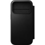 Nomad Modern Leather Folio flipové puzdro s MagSafe pre iPhone 17 Pro - čierne