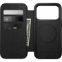 Nomad Modern Leather Folio flipové puzdro s MagSafe pre iPhone 17 Pro - čierne
