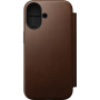 Nomad Modern Leather Folio flipové puzdro s MagSafe pre iPhone 17 - hnedé