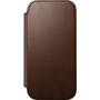 Nomad Modern Leather Folio flipové puzdro s MagSafe pre iPhone 17 - hnedé