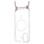 FIXED MagPure Neck transparentný kryt so šnúrkou a MagSafe pre iPhone 17 - ružový