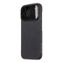 Tactical Aramid kryt so vzorom karbónových vlákien a MagSafe pre iPhone 17 Pro - tmavosivý
