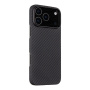 Tactical Aramid kryt so vzorom karbónových vlákien a MagSafe pre iPhone 17 Pro Max - tmavosivý