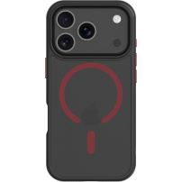 Tactical Hyperstealth 2.0 transparentný kryt s červeným MagSafe pre iPhone 17 Pro - čierny