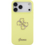 Guess 4G Metal Logo silikónový kryt pre iPhone 17 Pro Max - neónovo žltý