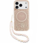 Guess IML Flowers Allover Strap kryt s pútkom a MagSafe pre iPhone 17 Pro Max - ružový