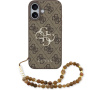 Guess 4G Metal Logo Strap kryt s pútkom pre iPhone 17 - hnedý
