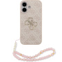 Guess 4G Metal Logo Strap kryt s pútkom pre iPhone 17 - ružový