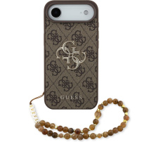 Guess 4G Metal Logo Strap kryt s pútkom pre iPhone Air - hnedý