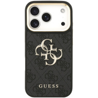 Guess 4G Metal Logo Gold Frame kryt pre iPhone 17 Pro - sivý