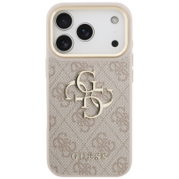 Guess 4G Metal Logo Gold Frame kryt pre iPhone 17 Pro - ružový