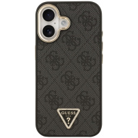 Guess 4G Triangle Logo Gold Frame kryt s MagSafe pre iPhone 17 - sivý