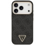Guess 4G Triangle Logo Gold Frame kryt s MagSafe pre iPhone 17 Pro Max - šedý