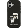 Karl Lagerfeld 3D Rubber Karl and Choupette kryt pre iPhone 17 - čierny