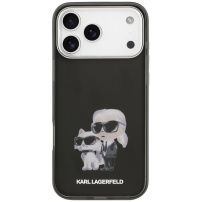 Karl Lagerfeld IML Aquarelle Karl and Choupette kryt pre iPhone 17 Pro - čierny