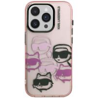 Karl Lagerfeld IML Multi K&CH Heads kryt pre iPhone 15 Pro - ružový