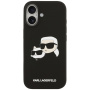 Karl Lagerfeld Double Heads silikónový kryt s MagSafe pre iPhone 17 - čierny