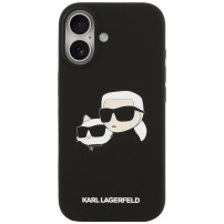 Karl Lagerfeld Double Heads silikónový kryt s MagSafe pre iPhone 17 - čierny