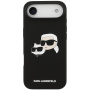 Karl Lagerfeld Double Heads silikónový kryt s MagSafe pre iPhone Air - čierny