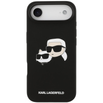 Karl Lagerfeld Double Heads silikónový kryt s MagSafe pre iPhone Air - čierny