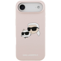 Karl Lagerfeld Double Heads silikónový kryt s MagSafe pre iPhone Air - ružový