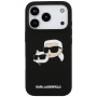 Karl Lagerfeld Double Heads silikónový kryt s MagSafe pre iPhone 17 Pro - čierny