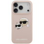 Karl Lagerfeld Double Heads silikónový kryt s MagSafe pre iPhone 17 Pro - ružový