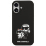 Karl Lagerfeld K&CH Sketch silikónový kryt s MagSafe pre iPhone 17 - čierny
