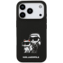 Karl Lagerfeld K&CH Sketch silikónový kryt s MagSafe pre iPhone 17 Pro - čierny