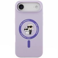 Karl Lagerfeld Karl and Choupette silikónový kryt s MagSafe pre iPhone Air - fialový