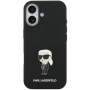 Karl Lagerfeld Metal Ikonik silikónový kryt pre iPhone 17 - čierny