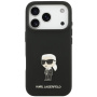 Karl Lagerfeld Metal Ikonik silikónový kryt pre iPhone 17 Pro – čierny