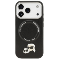 Karl Lagerfeld Karl and Choupette Heads Pins kryt s MagSafe pre iPhone 17 Pro Max - čierny