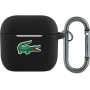 Lacoste Croc Logo silikónový obal s karabínou pre AirPods 4 / 5 - čierny