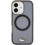 Lacoste Frosted Finish Gold Logo kryt s MagSafe pre iPhone 17 - sivý