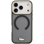 Lacoste Frosted Finish Gold Logo kryt s MagSafe pre iPhone 17 Pro Max - sivý