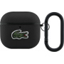 Lacoste Petit Pique Croc Logo Patch obal s karabínou pre AirPods 4 / 5 - čierny
