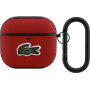 Lacoste Petit Pique Croc Logo Patch obal s karabínou pre AirPods 4 / 5 - červený