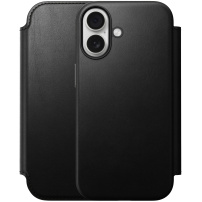 Nomad Modern Leather Folio flipové puzdro s MagSafe pre iPhone 17 - čierne