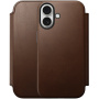 Nomad Modern Leather Folio flipové puzdro s MagSafe pre iPhone 17 - hnedé