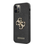 Guess Saffiano Big 4G Metal Logo kryt pre iPhone 12 Pro Max - čierny